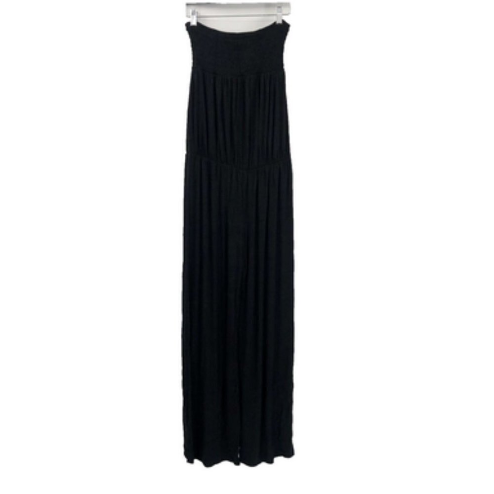 VICTORIA'S SECRET Strapless Jumpsuit Stretch Black Pull On S Women Flowy Outfit